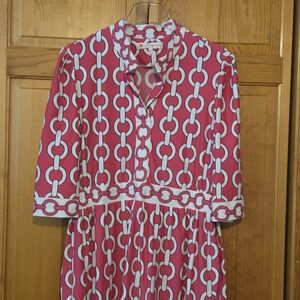 Jude Connally Candy Dress L Grand Chains Watermelon Pink Maxi